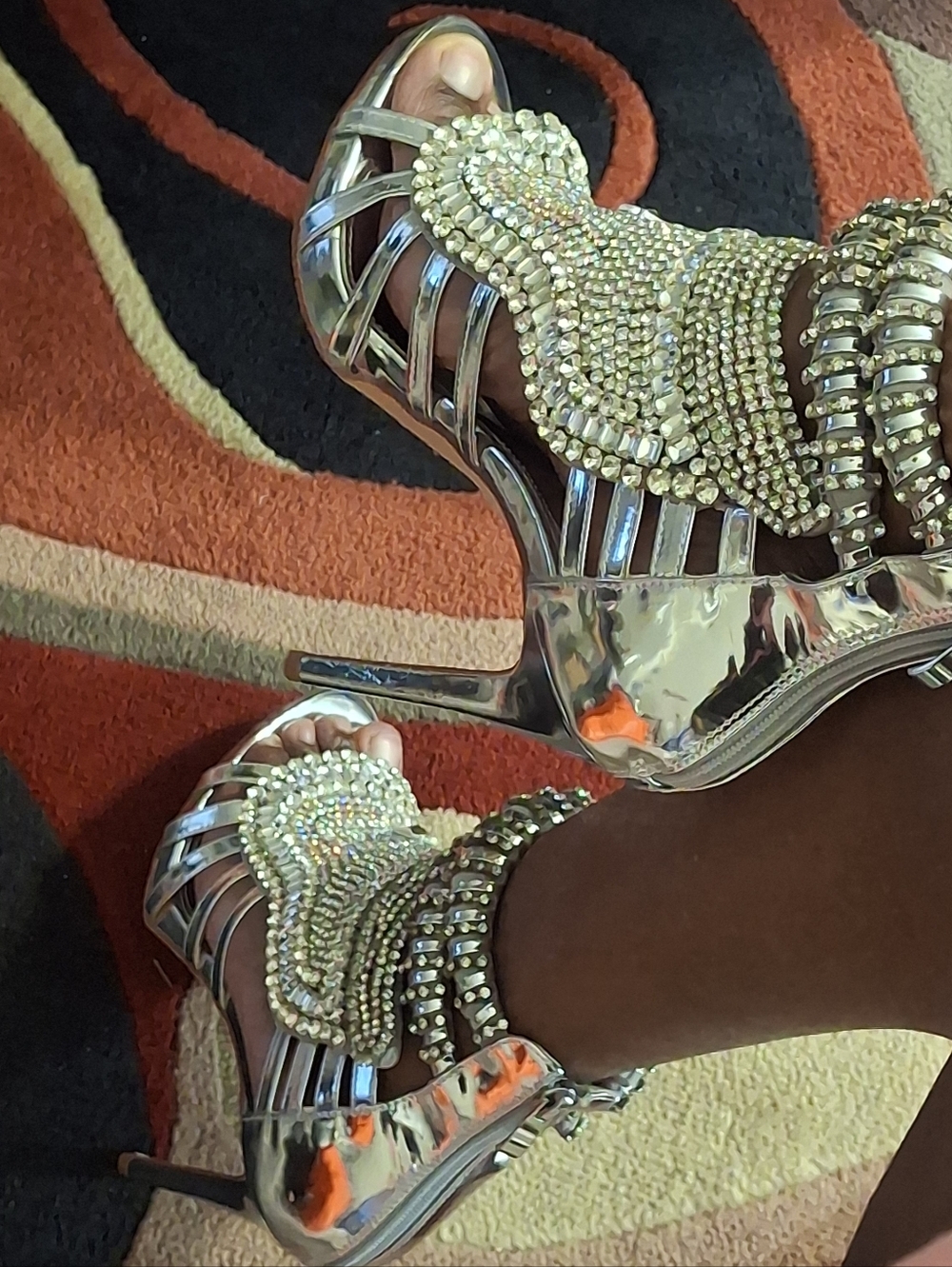 Azalea Wang Push Your Luck Stiletto Sandal In Silver (Runs Big) - Picture 10 of 13